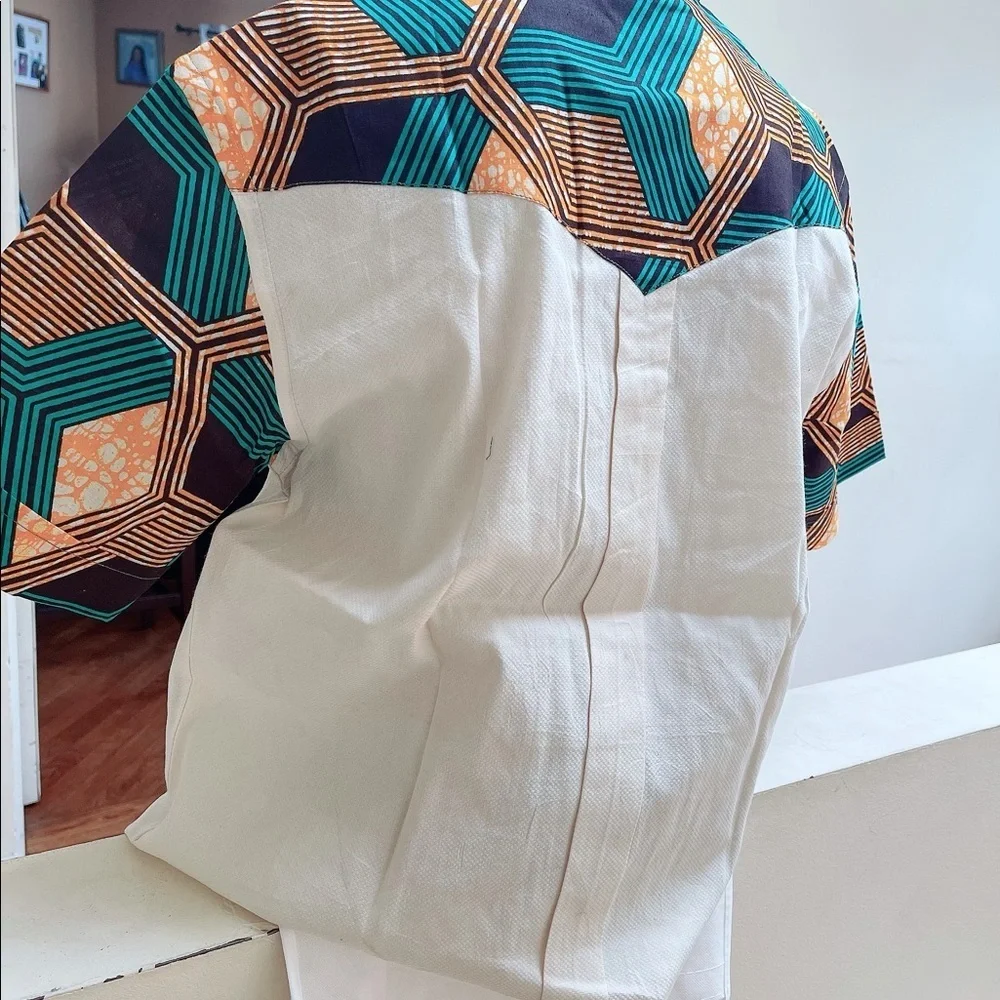 African Print Bottom-up Shirt